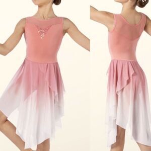 Dance Costume lyrical pink peach maxi dress Just Around Riverbend 14127 LC child